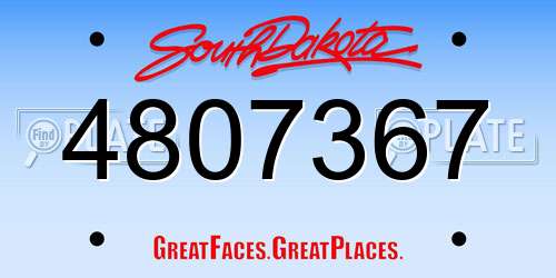 4807367 South Dakota License Plate