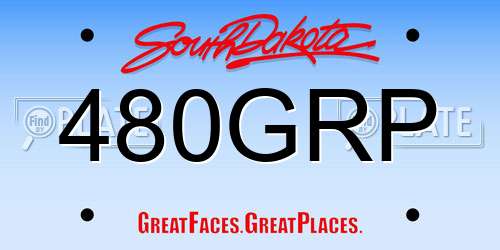 480GRP South Dakota License Plate