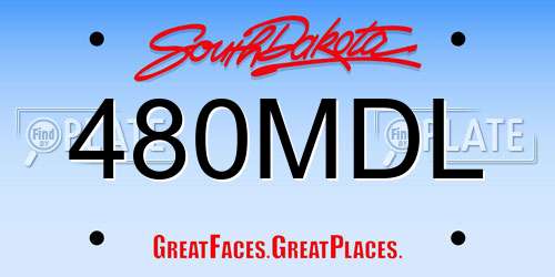 480MDL South Dakota License Plate