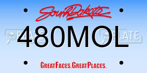 480MOL South Dakota License Plate
