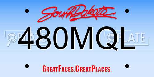 480MQL South Dakota License Plate