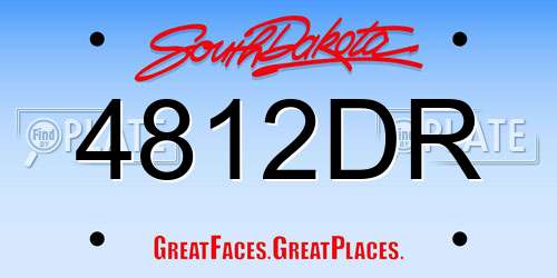 4812DR South Dakota License Plate