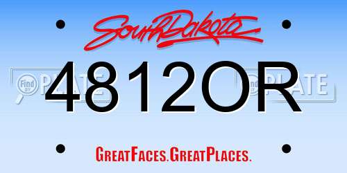 4812OR South Dakota License Plate