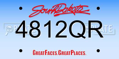 4812QR South Dakota License Plate