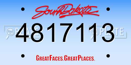 4817113 South Dakota License Plate