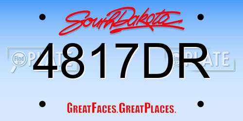 4817DR South Dakota License Plate