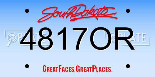 4817OR South Dakota License Plate