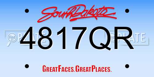 4817QR South Dakota License Plate