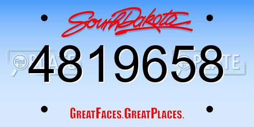 4819658 South Dakota License Plate