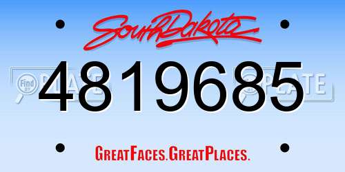 4819685 South Dakota License Plate