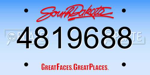 4819688 South Dakota License Plate