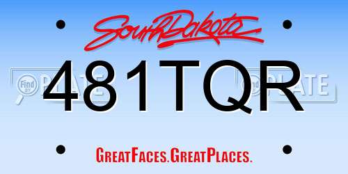 481TQR South Dakota License Plate