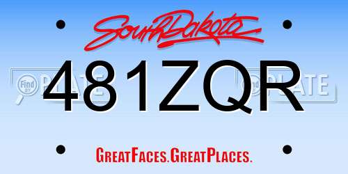 481ZQR South Dakota License Plate