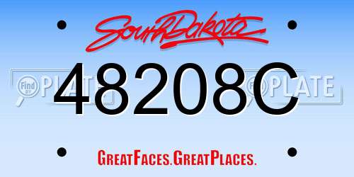 48208C South Dakota License Plate
