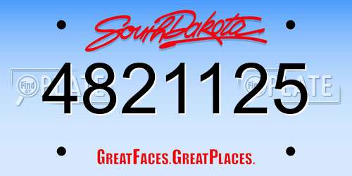 4821125 South Dakota License Plate