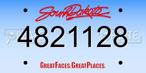 4821128 South Dakota License Plate