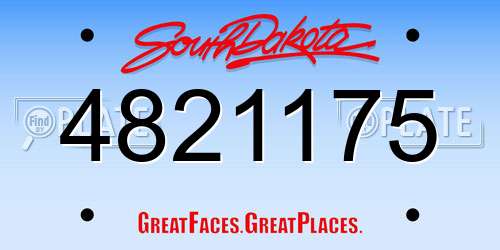 4821175 South Dakota License Plate