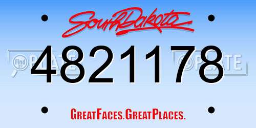4821178 South Dakota License Plate