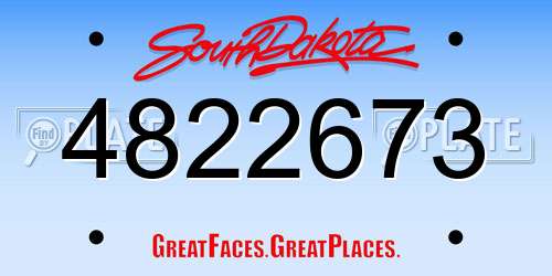 4822673 South Dakota License Plate