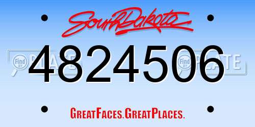 4824506 South Dakota License Plate