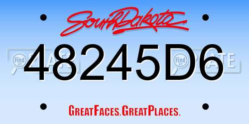 48245D6 South Dakota License Plate