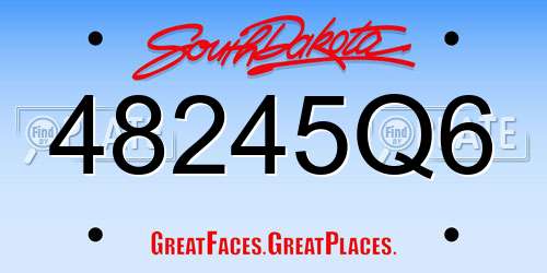 48245Q6 South Dakota License Plate
