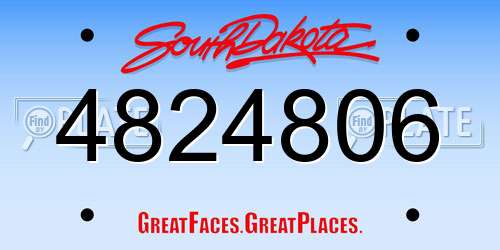4824806 South Dakota License Plate