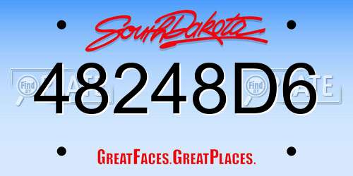 48248D6 South Dakota License Plate