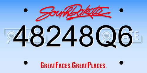 48248Q6 South Dakota License Plate