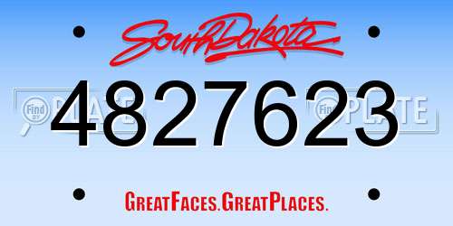 4827623 South Dakota License Plate