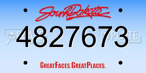 4827673 South Dakota License Plate