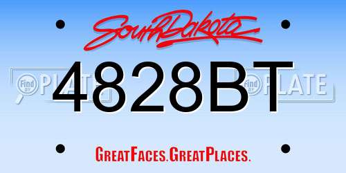 4828BT South Dakota License Plate