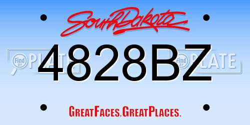 4828BZ South Dakota License Plate