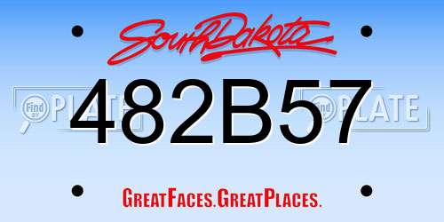 482B57 South Dakota License Plate