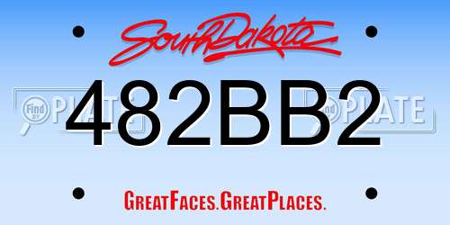 482BB2 South Dakota License Plate