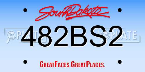 482BS2 South Dakota License Plate