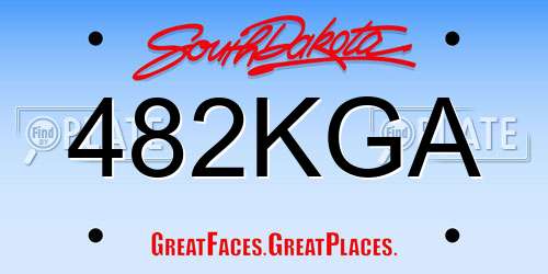 482KGA South Dakota License Plate