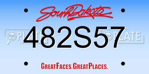 482S57 South Dakota License Plate