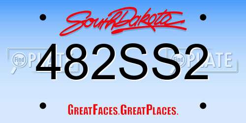 482SS2 South Dakota License Plate