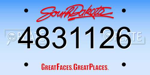 4831126 South Dakota License Plate