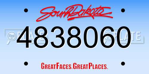 4838060 South Dakota License Plate
