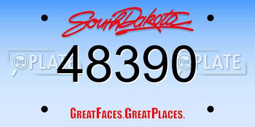 48390 South Dakota License Plate