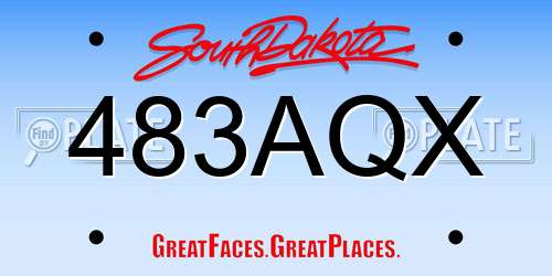 483AQX South Dakota License Plate