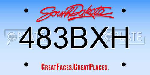 483BXH South Dakota License Plate