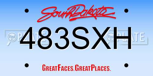 483SXH South Dakota License Plate