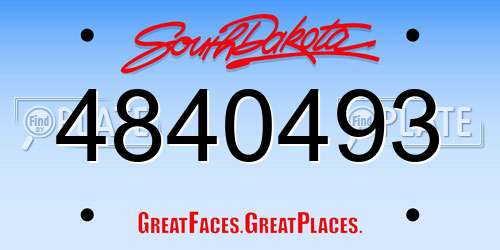 4840493 South Dakota License Plate
