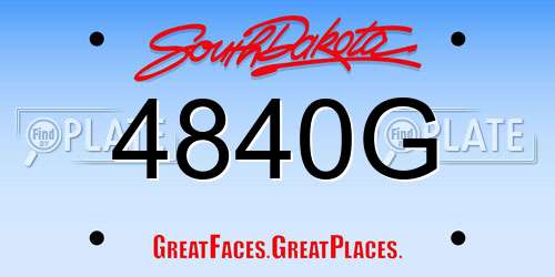 4840G South Dakota License Plate