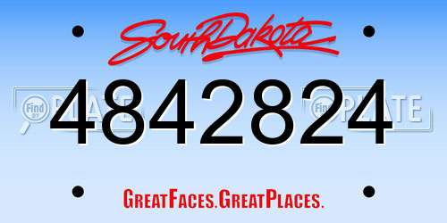 4842824 South Dakota License Plate