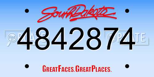 4842874 South Dakota License Plate