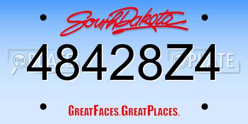 48428Z4 South Dakota License Plate